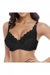 liaddkv Sous-vêtement push-up réglable pour femme avec armatures et dentelle, Noir , 110D