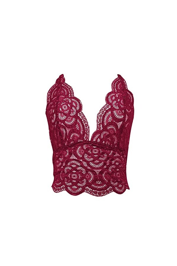 Brassière Femme Sexy Soutien-Gorge en Dentelle à Motif de Fleurs pour Un Look Séduisant et Sensuel