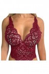 Brassière Femme Sexy Soutien-Gorge en Dentelle à Motif de Fleurs pour Un Look Séduisant et Sensuel