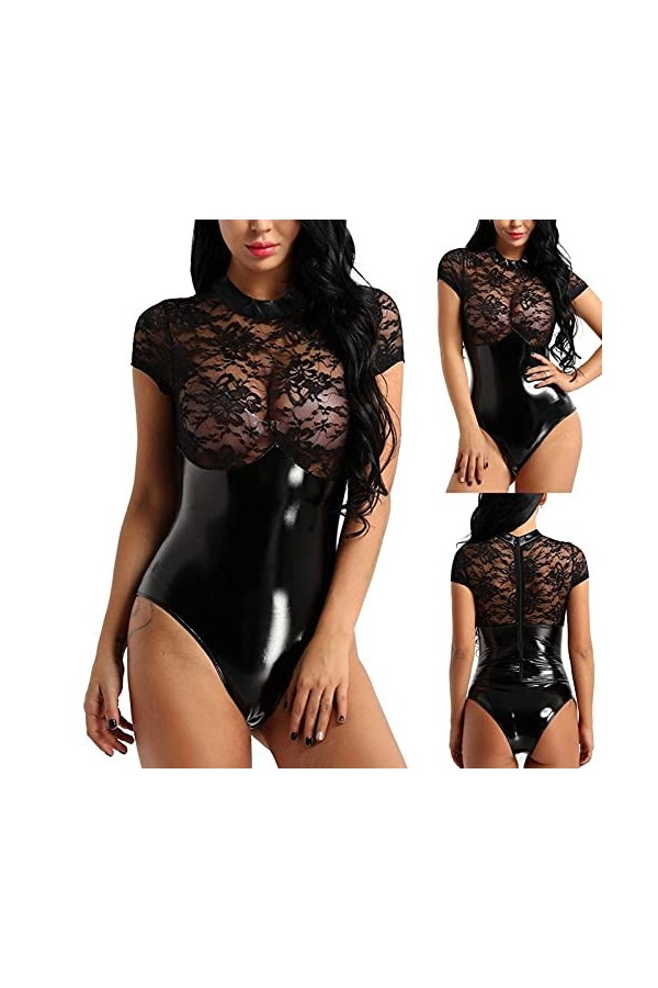 Lingerie Femme Sexy Ensemble Homme Sexy Hot y23k sous-vêtements Sexy Cuir Bodysuit vêtements de Nuit Dentelle Jumpsuit épissu