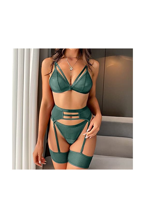Lingerie Femme Sexy Ensemble Homme Sexy Hot y*2k Sexy Sheer Mesh Pyjamas Lingerie Ensemble Taille Haute Vêtements De Nuit Sou