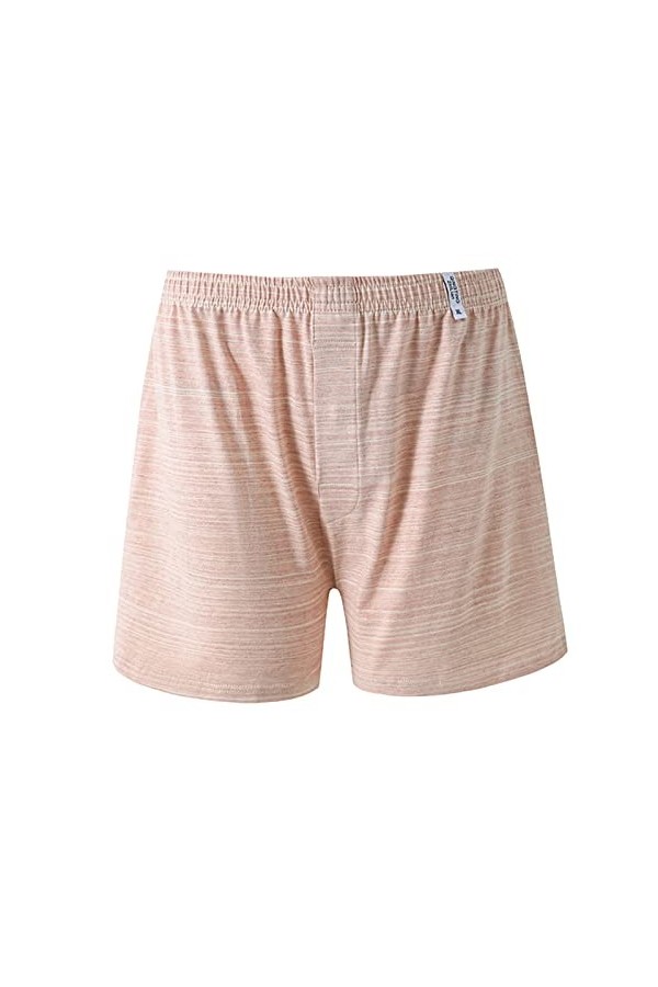 Sous-vêtement de ski pour homme - Boxer - En coton - Grande taille, Rose, XXXXL