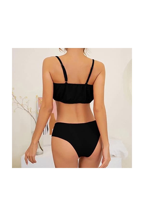 Lingerie Sexy Femme Ensemble de Deux pièces de sous-vêtements Sexy pour Femmes Ensemble de Soutien-Gorge Sexy en Dentelle Dos