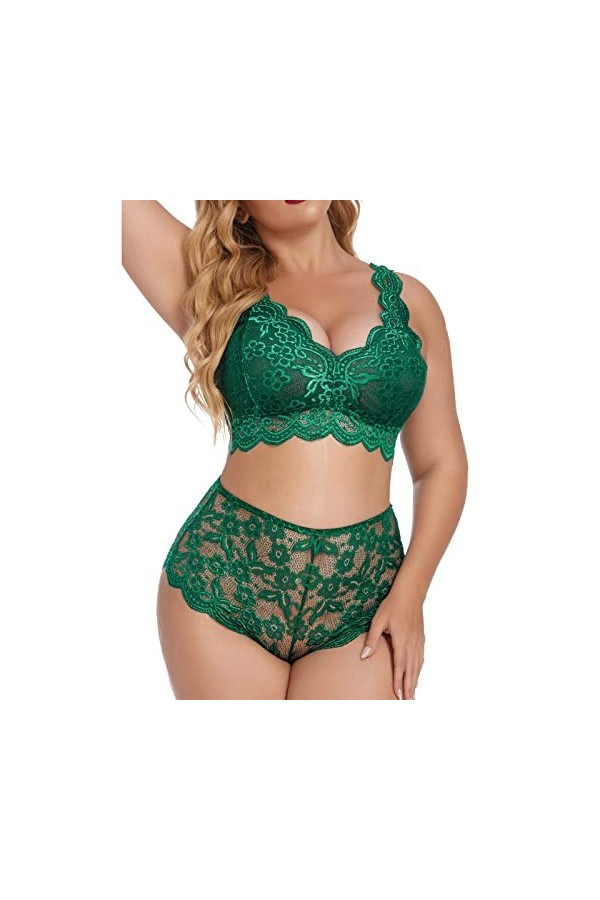 Lingerie Sexy Femme Grande Taille Brassière Ensemble de Lingerie Grande Taille pour Femme Sexy Halter Choker Soutien-Gorge à 