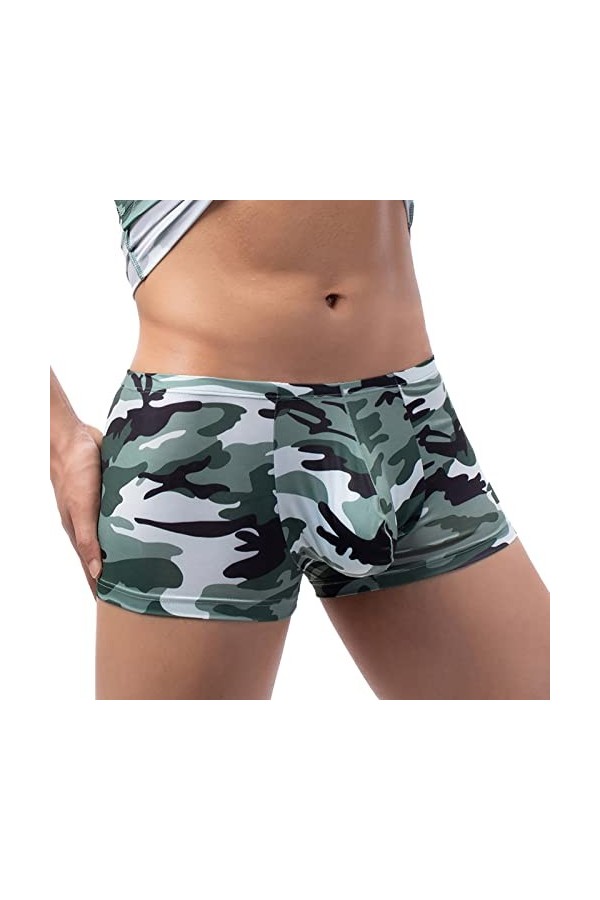 Générique String Homme Sexy Hot Dentelle Slips Boxer Hommes Imprimé Respirant Camouflage Taille Basse Sexy Tricoté Peignoir D