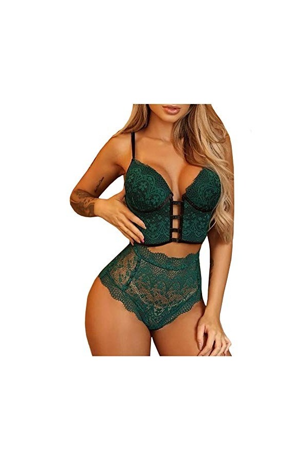 Lingerie Sexy Ensemble Femme 2 Pièce Ensemble Soutien Gorge et String Erotique Vêtements De Nuit Dentelle sous-Vetements Sexy