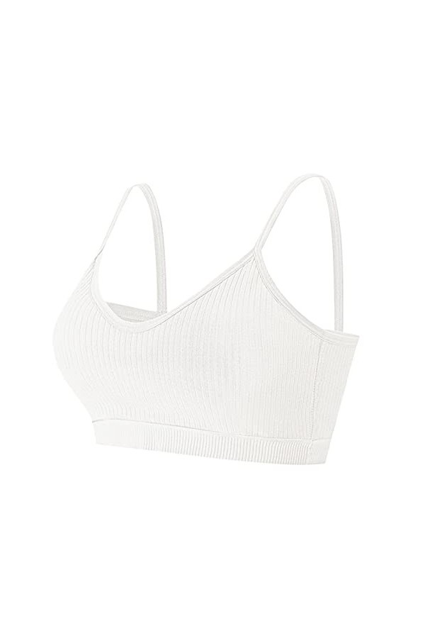 Sport Strap Beauty Femmes Soutien-Gorge Sexy sous-vêtements Dos Breast Menstruelle Abondant Lavable Lot White, XL 