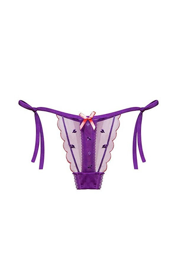 UOWEG Sexy Femmes sous-vêtements Culottes Thong Thong Dames en Dentelle Lingerie Antigel Purple, One Size 