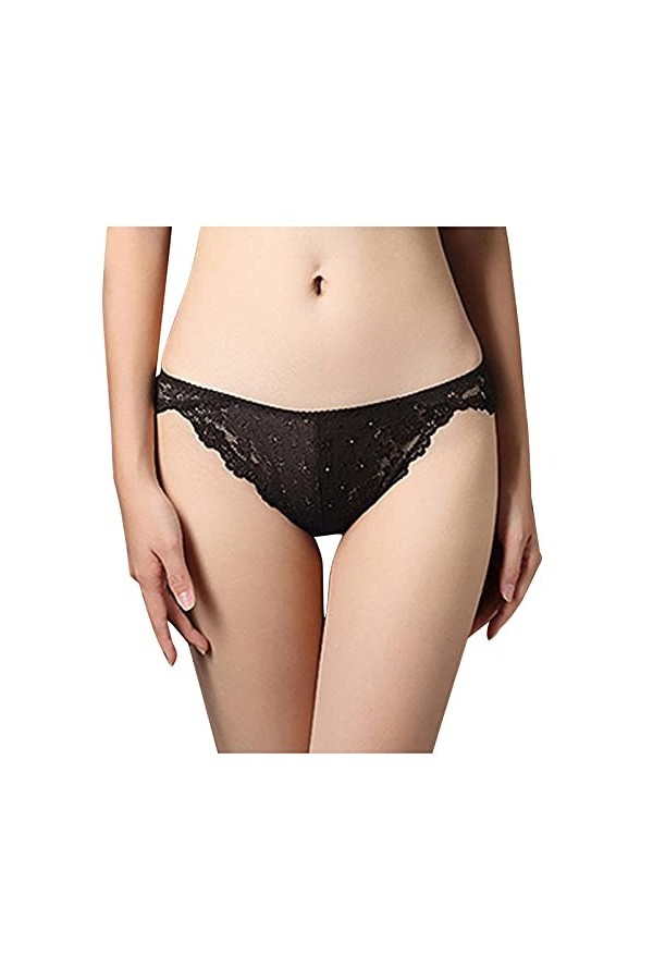 UOWEG sous-vêtements en Dentelle caleçons Slips Femmes Culottes Taille Basse Sexy intimes Costume Cosplay Sexy Black, One Si