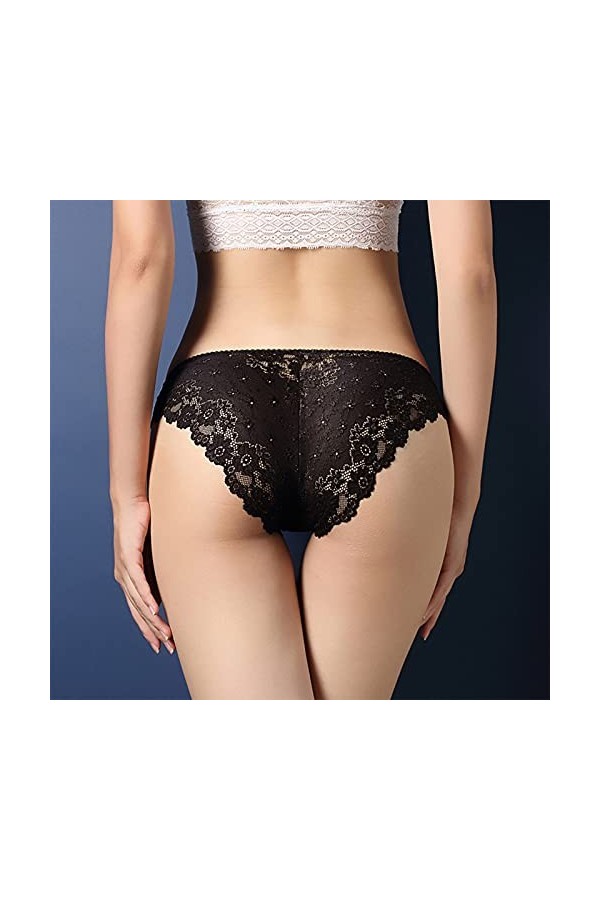 UOWEG sous-vêtements en Dentelle caleçons Slips Femmes Culottes Taille Basse Sexy intimes Costume Cosplay Sexy Black, One Si