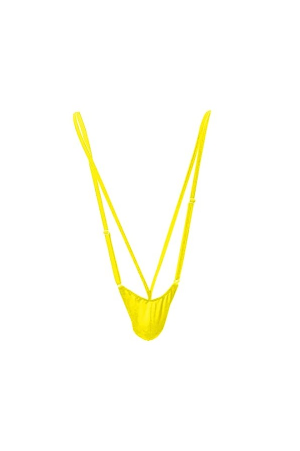 Homme String Maillot de Bain Tenue Hommes Jaune