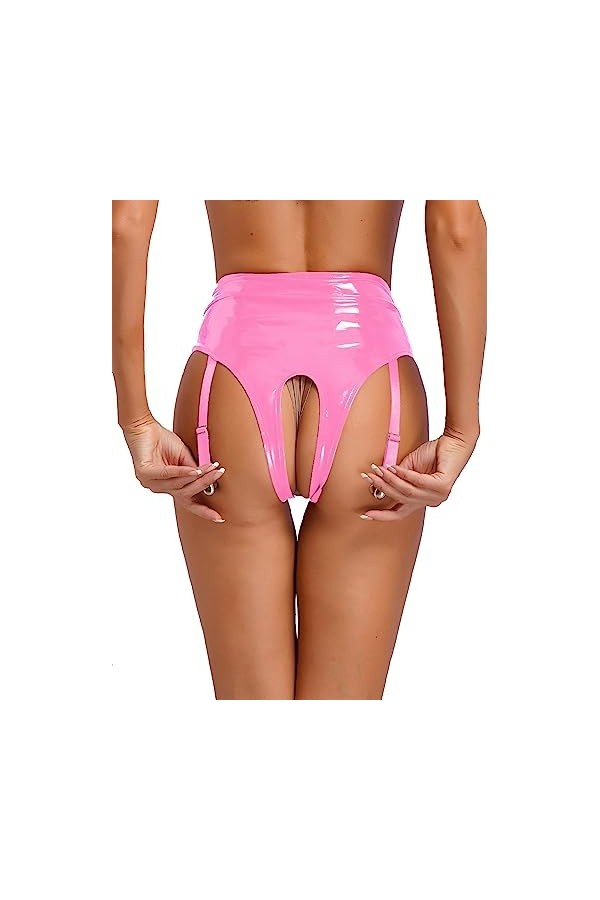 IEFIEL Strings Tangas Femmes Erotique Porte-Jarretelles Bas avec Clips Réglable Séduction sous-vêtements Jarretière Jarretell