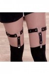 Porte-jarretelles ajustable en cuir Punk Gothique, en cuir PU, à cœur, Sexy Punk Noir, Porte-jarretelles 
