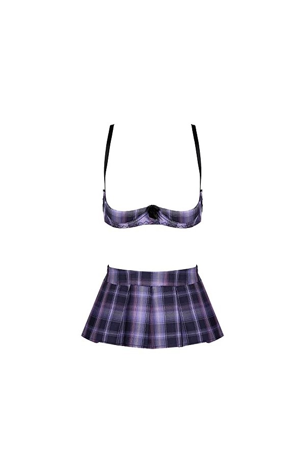 Alvivi Lingerie Femme Sexy Érotique Nuisette Uniforme Écolière Scolaire Costume Cosplay Schoolgirl Soutien Gorge Redresse-Sei