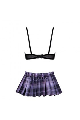 Alvivi Lingerie Femme Sexy Érotique Nuisette Uniforme Écolière Scolaire Costume Cosplay Schoolgirl Soutien Gorge Redresse-Sei