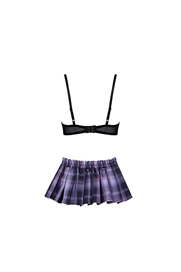 Alvivi Lingerie Femme Sexy Érotique Nuisette Uniforme Écolière Scolaire Costume Cosplay Schoolgirl Soutien Gorge Redresse-Sei