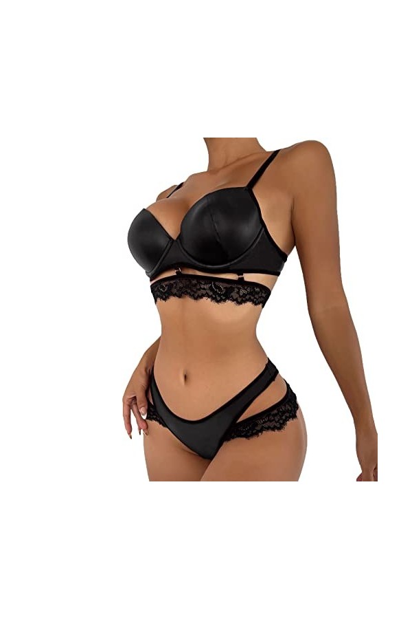 Tenue Sexy Ensembl Cuir Babydoll Érotique Secy Vêtements Sexy Dessous Fine Grandes Ensemble Hot Nuisette Lingerie Underwear C