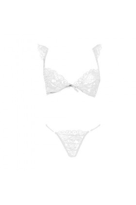 Zannycn Ensemble de lingerie sexy pour femme - Soutien-gorge et culotte - Lingerie sexy - Ensemble de sous-vêtements en dente