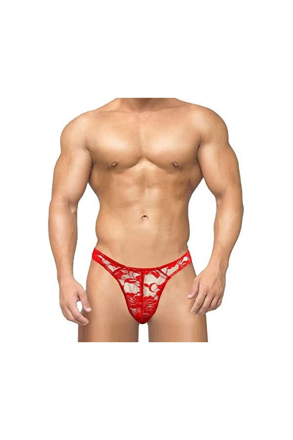 LKRSEEF Transparent String Gay Erotique Cosplay sous Vetement Sissy Bretelle Travesti Jockstrap Corset Tenue Ouvert Bondage S