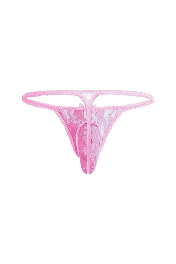 LKRSEEF Erotique Culotte Homme Adulte Corset Transparent Bondage Coquin Bretelle Travesti Jockstrap Chic Tenue Dentelle Slip 