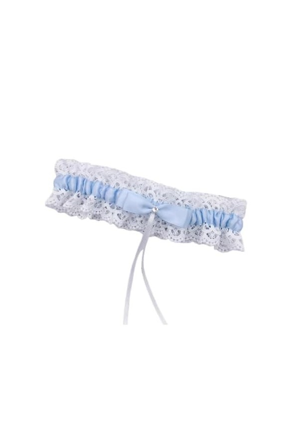MISUVRSE Jarretière Mariée Mariage Ceinture en Dentelle Extensible avec Noeud pour Bal Demoiselle dhonneur Robe Accessoire C