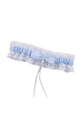 MISUVRSE Jarretière Mariée Mariage Ceinture en Dentelle Extensible avec Noeud pour Bal Demoiselle dhonneur Robe Accessoire C
