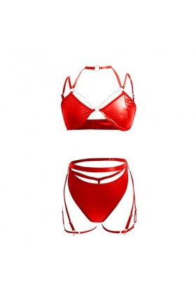 Lingerie Femme Sexy Ensemble Homme Sexy Hot y28.k Ensemble de Lingerie en Cuir PU pour Femmes avec Harnais en Cuir PU et Anne