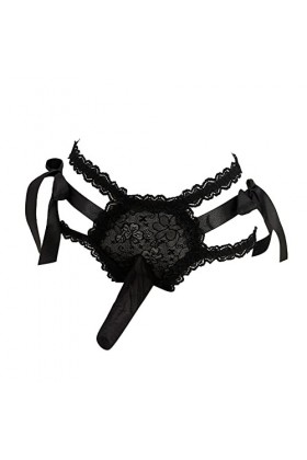 String Homme Sexy Hot Dentelle Slips Boxer Sexy dentelle sous-vêtements hommes taille Ultra mince Transparent à lacets balle 