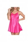 UOWEG Taille Lingerie Sleepjurt Nuit Femme sous-vêtements Plus Robe Nightwear Panier Plus Lingerie Hot Pink, XXL 