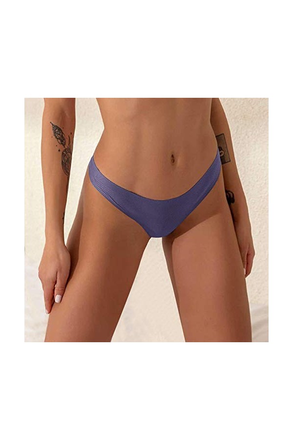 UOWEG Sexy sous-vêtements Couleur Confortable Mode féminine élastique Solide Déguisement Sexy Coquine Blue, XS 