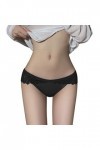 Sexy Tentation Femme Doux Soie Glace Sans Couture Taille Basse Dentelle Culotte Creuse Lingerie Femme Laque, Noir , taille un