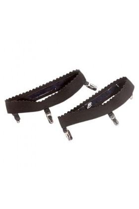 Lot de 2 jarretelles sexy élastiques antidérapantes pour femme avec 3 clips en métal