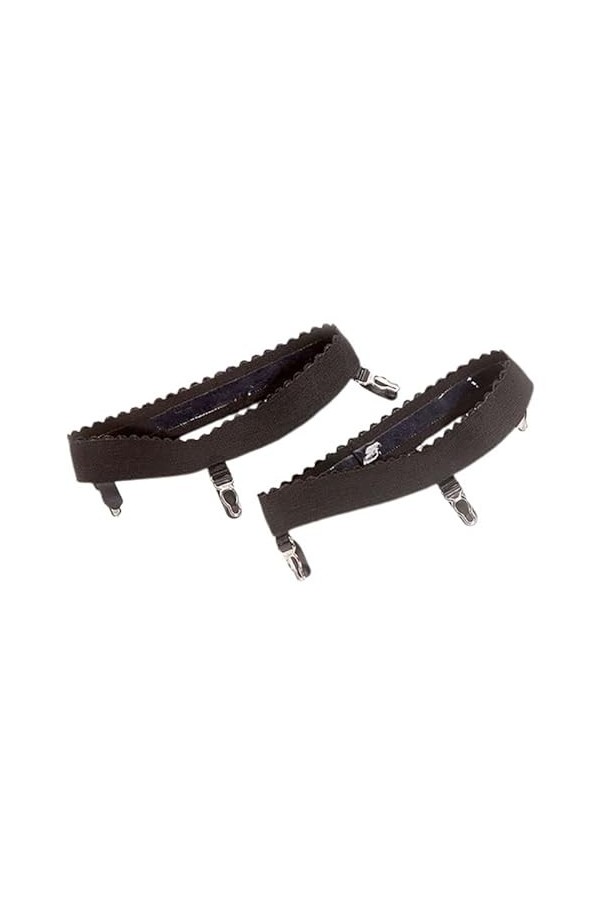 Lot de 2 jarretelles sexy élastiques antidérapantes pour femme avec 3 clips en métal