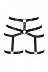 BodyCage Harnais de jambe pour femme avec bretelles élastiques Punk Taille de cuisse - Noir - Taille Unique