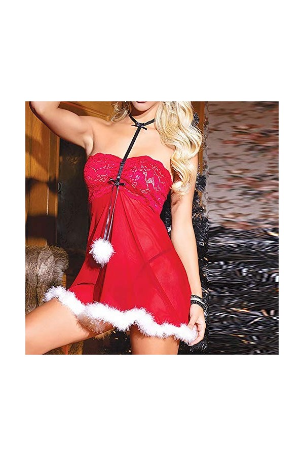 Générique Robe de Noël Femme Sexy Lingerie Coquine Combinaison Femme Sexy Lingerie Femme Classe Costumes Sexy Femme Tenu Sexy