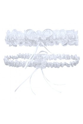 Fulidngzg Jarretière de mariage bleue élégante - Jarretière de mariage - Jarretière de mariée en dentelle avec nœud en satin 