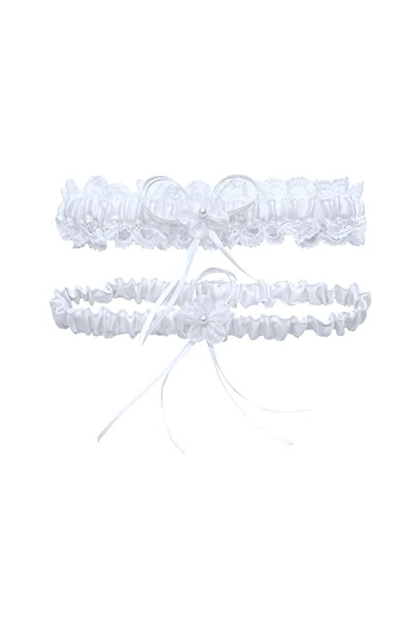 Fulidngzg Jarretière de mariage bleue élégante - Jarretière de mariage - Jarretière de mariée en dentelle avec nœud en satin 