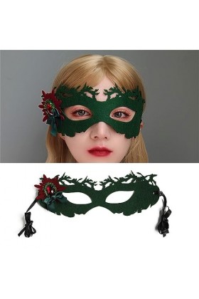 GRONGU Mystérieux sexy pour Noël, Halloween et carnavals, exquis avec strass rouges Halloween