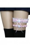 Jarretière en dentelle pour femme et fille - Avec accessoires en dentelle - Convient pour mariage, Rose, taille unique