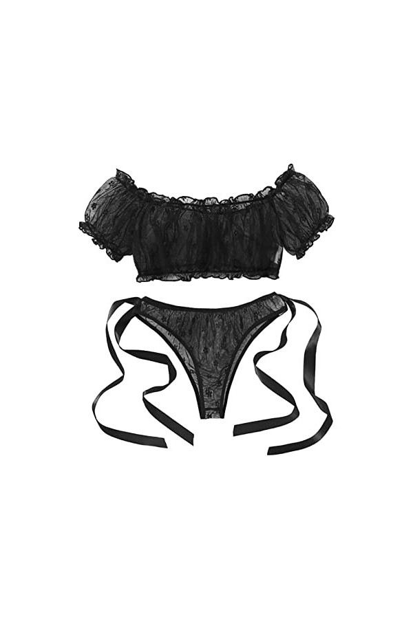 Générique Femmes Ensemble de Lingerie Sexy sous-Vêtements Soutien-Gorge et Ensemble Culotte Ensemble Lingerie maillé Chemise 
