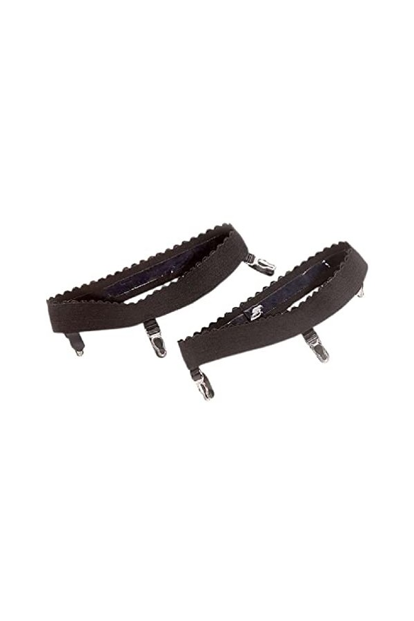 Lot de 2 jarretelles sexy élastiques antidérapantes pour femme avec 3 clips en métal