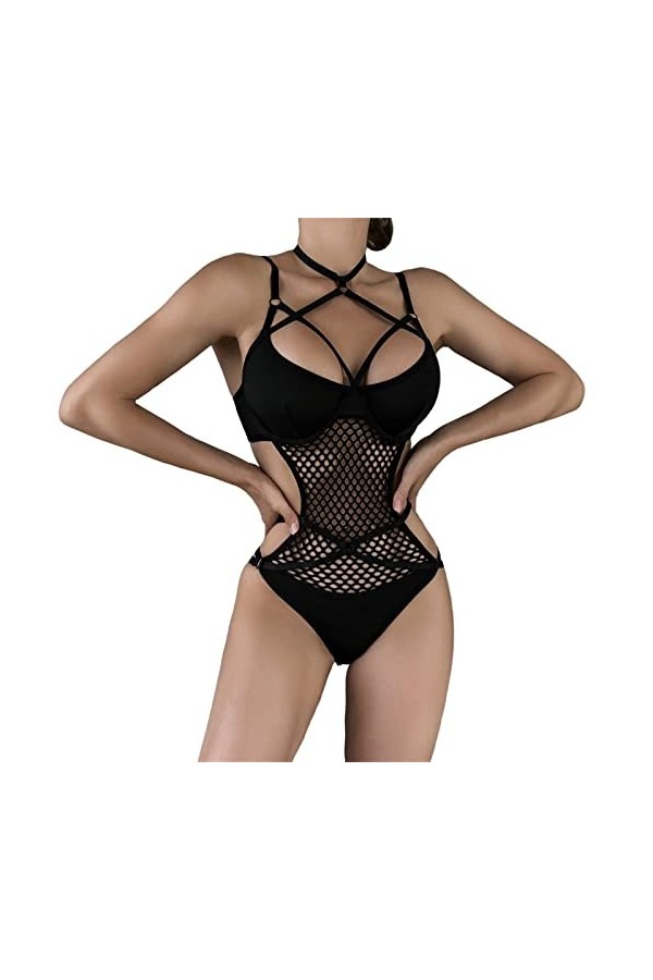 Générique Lingerie Nuisette Femme Sexy Hot Nuisette Mini Robe Sexy Harness sous Vêtements Ouverte De Nuit en Lingerie Teddy M