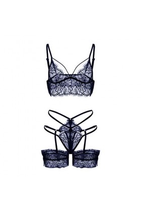Lingerie Sexy Ensemble Femme Sexy sous-Vetements Dentelle Ensemble Soutien Gorge et String Erotique Vêtements De Nuit 2 Pièce