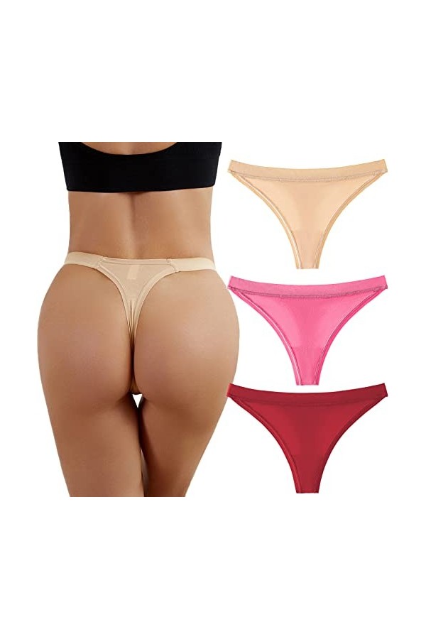 Culottes Femme Stretch Pantalons Triangle Elasticité String Taille Haute Slips en Pur Coton et Soie Culotte de Absorbante Men