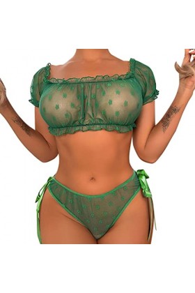 Générique Femmes Ensemble de Lingerie Sexy sous-Vêtements Soutien-Gorge et Ensemble Culotte Ensemble Lingerie maillé Chemise 
