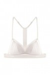 Combinaison ultra fine sexy en maille avec bretelles transparentes et lingerie sexy demi-bonnet, Blanc., M