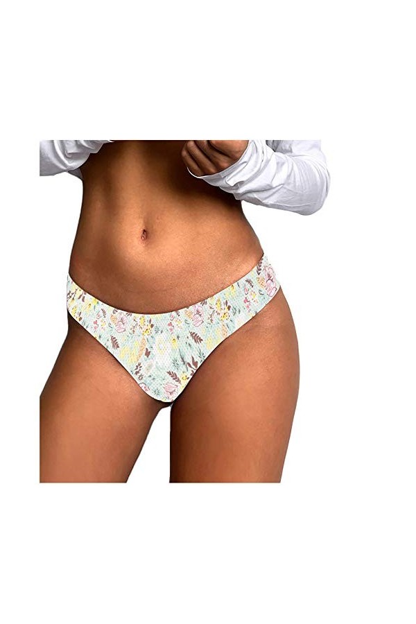 UOWEG Femmes Culottes Imprimer Pièces Mémoires Sexy 1 Lingerie Taille Basse sous-Vêtements Intimes Grande Chaussette Sexy Wh