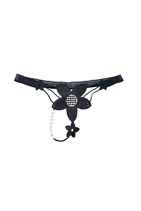 Dorjuli Culotte sexy en dentelle pour femme - Culotte à taille large - Lingerie classique - Transparent - Confortable - Coton