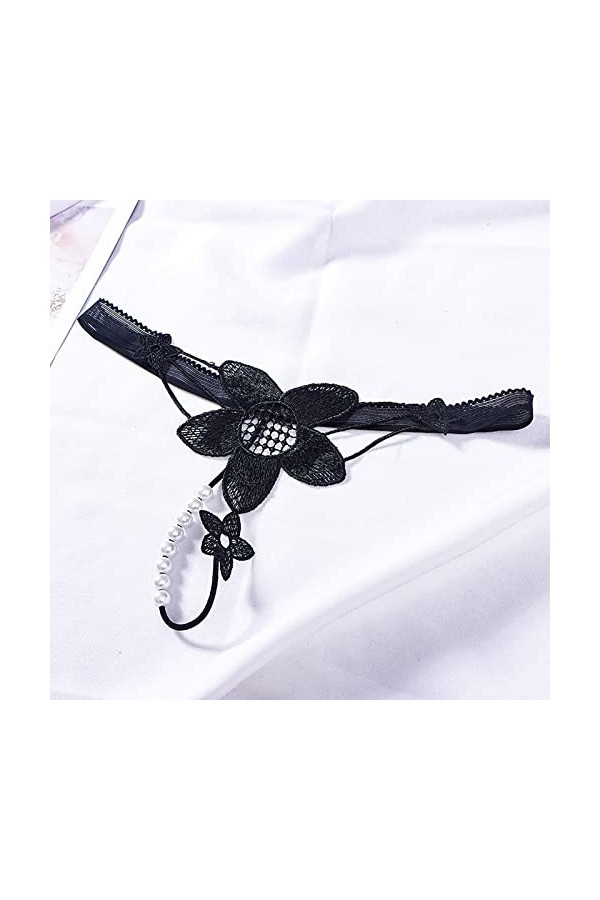 Dorjuli Culotte sexy en dentelle pour femme - Culotte à taille large - Lingerie classique - Transparent - Confortable - Coton