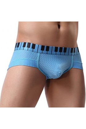 Sous-vêtement en maille pour homme, taille basse, doux, respirant, sexy, sous-vêtement ouvert pour homme, bleu, S
